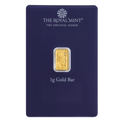 (New) Great Britain The Royal Mint Britannia Best Wishes Gold 1 Gram Bar