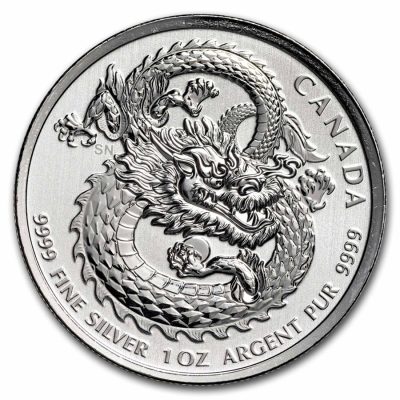 2020 (New) Canada Lucky Dragon Silver 1 oz High Relief Coin