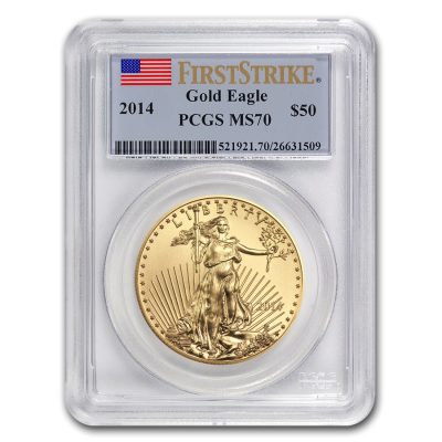 2014 (New) American Eagle Walking Liberty Gold 1 oz Coin PCGS MS70 (FirstStrike)