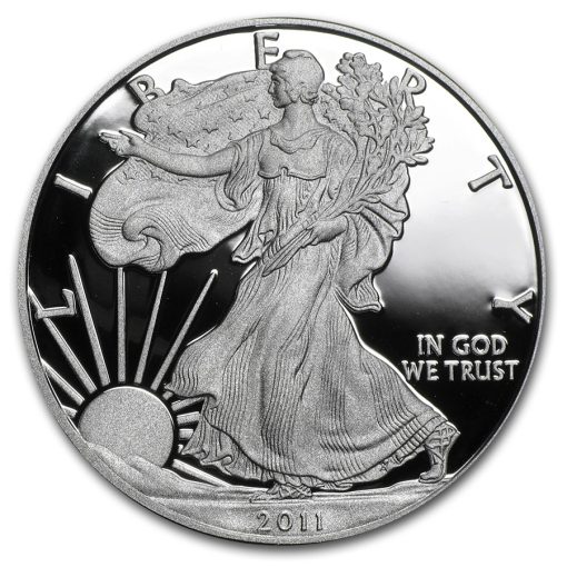 2011年 (新品) アメリカ「イーグル・ウオーキング リバティ」純銀 1オンス プルーフ 銀貨 - 画像 (2)