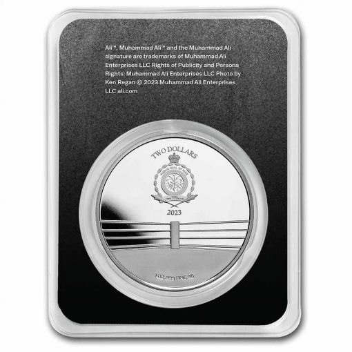 2023年 (新品) ニウエ「モハメド・アリ」純銀 1オンス カラー 銀貨 - 画像 (2)